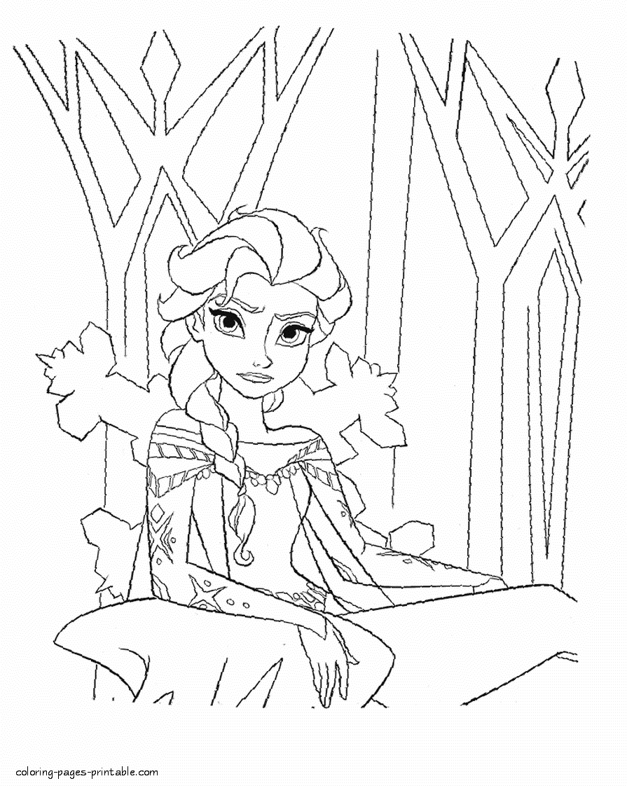 Elsa printable coloring pages for girls