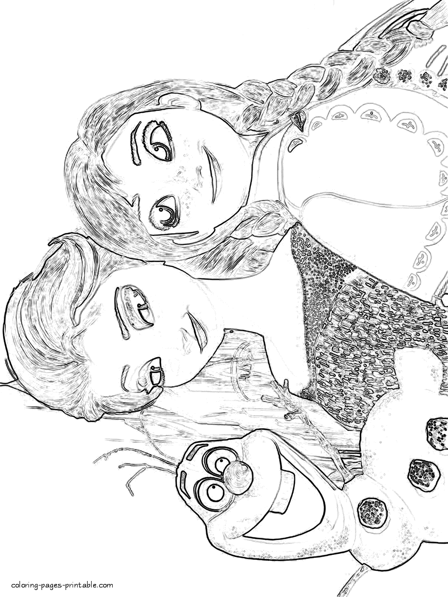 Frozen coloring pages for kids to print