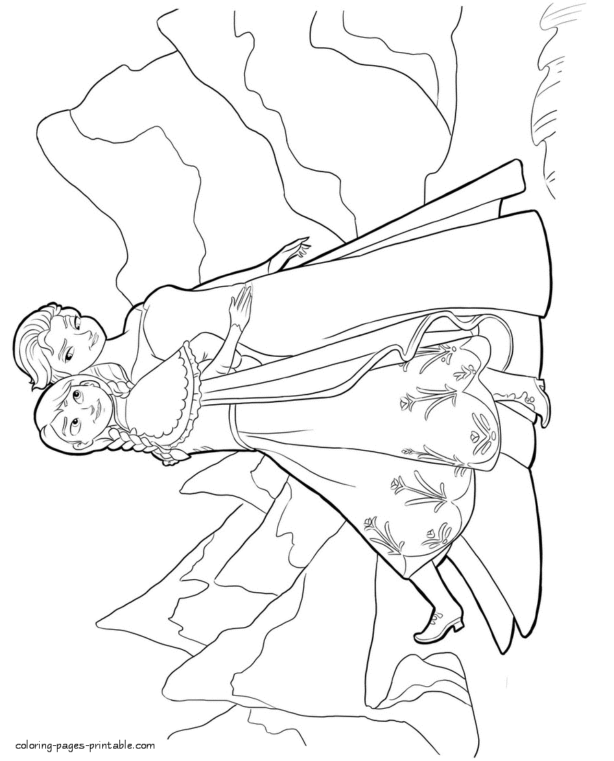 Elsa and Anna coloring pages. Frozen