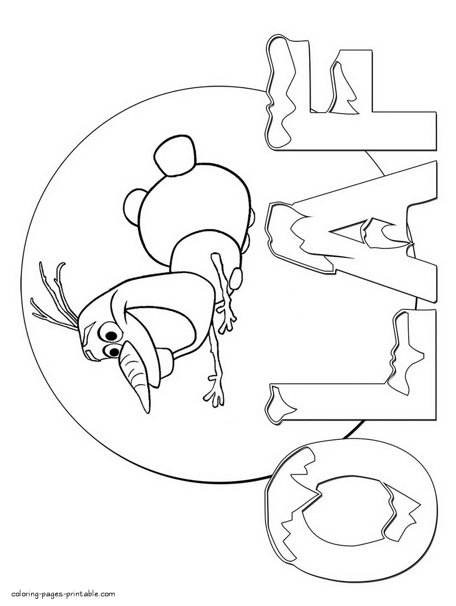 Printable Frozen coloring pages Olaf