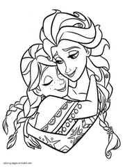 Frozen Coloring Pages Free Printable Elsa Anna Print