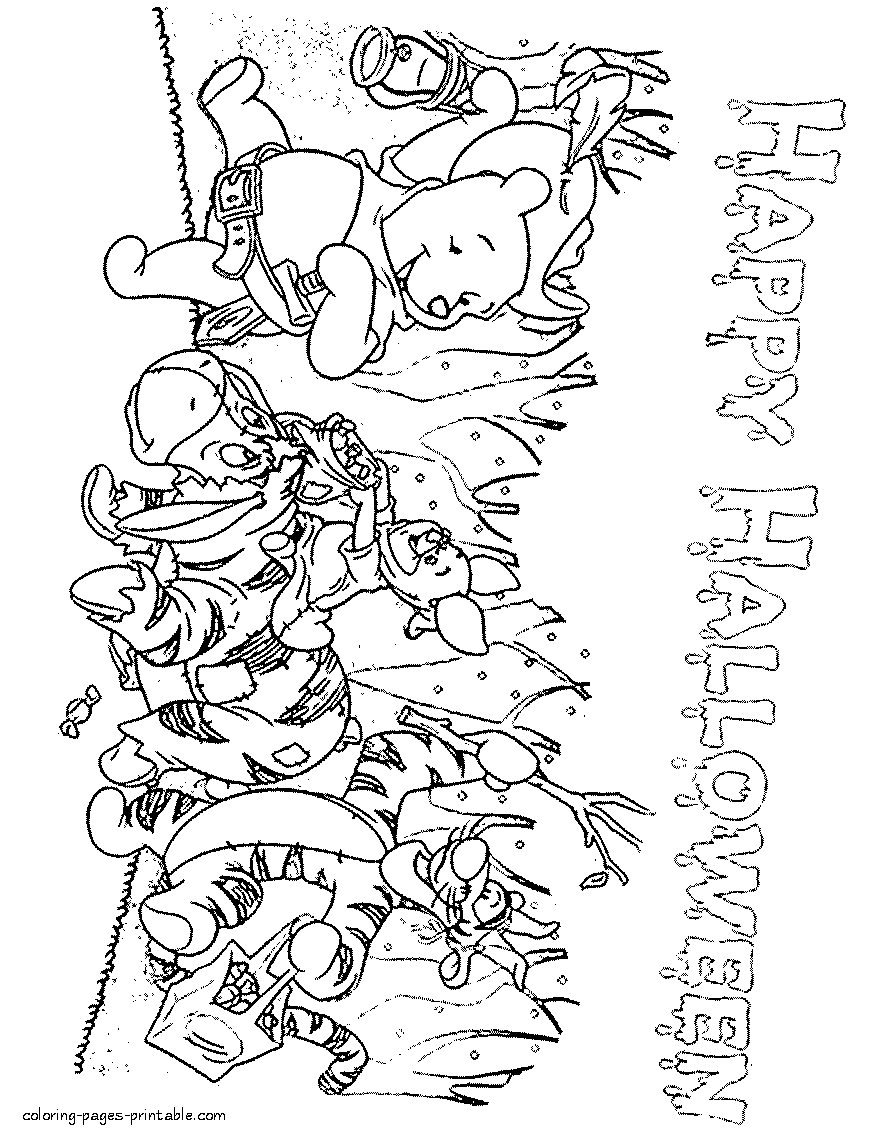 Free Disney Halloween coloring pages. Winnie-the-Pooh