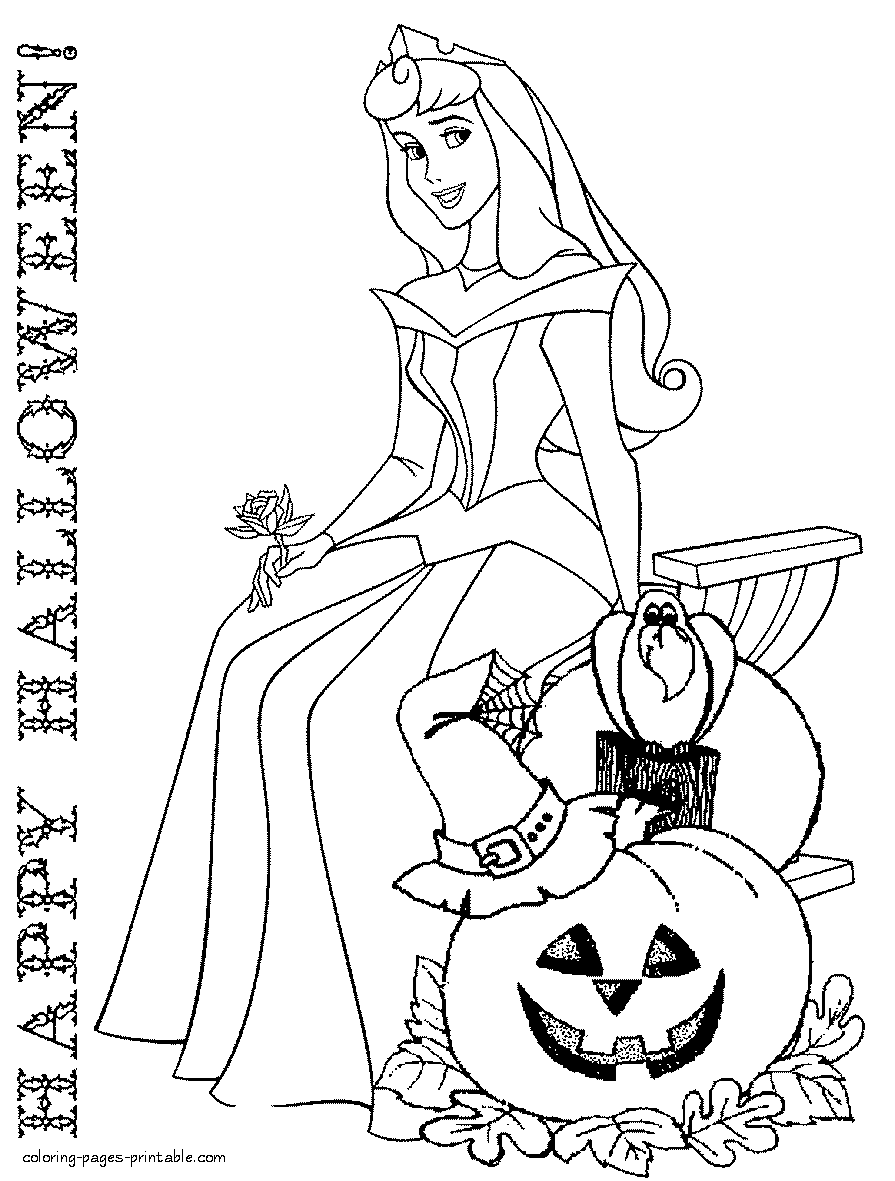 Printable Halloween coloring pages. Disney characters