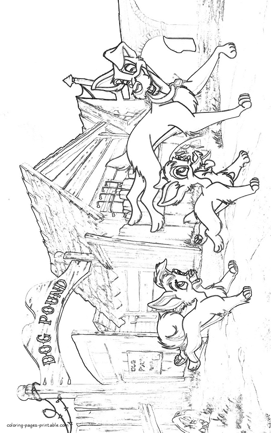 Lady and the Tramp coloring pages 5