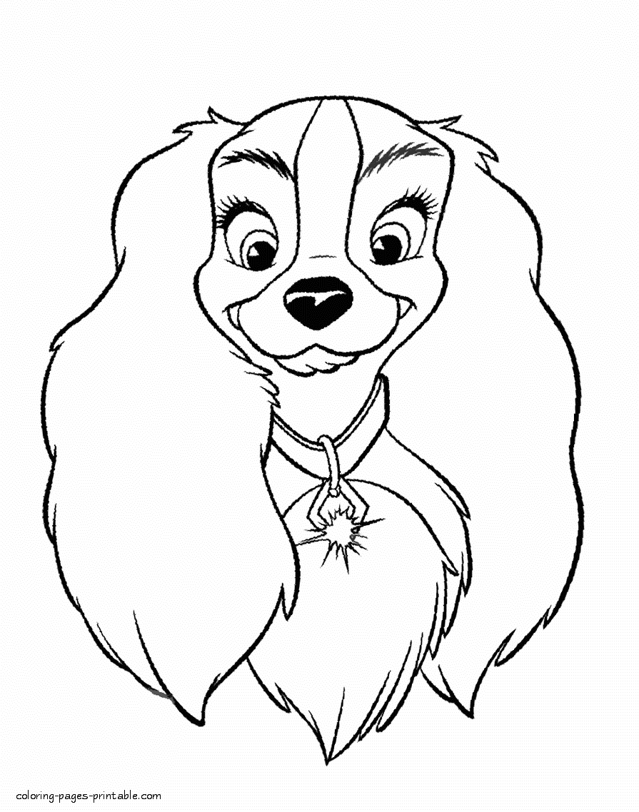 Lady and the Tramp portrait coloring page 53 || COLORING-PAGES