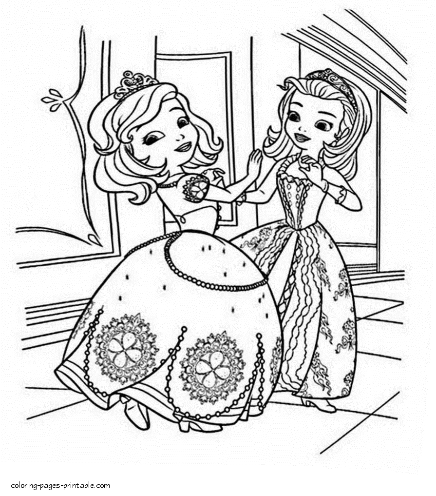 Sofia First coloring pages || COLORING-PAGES-PRINTABLE.COM