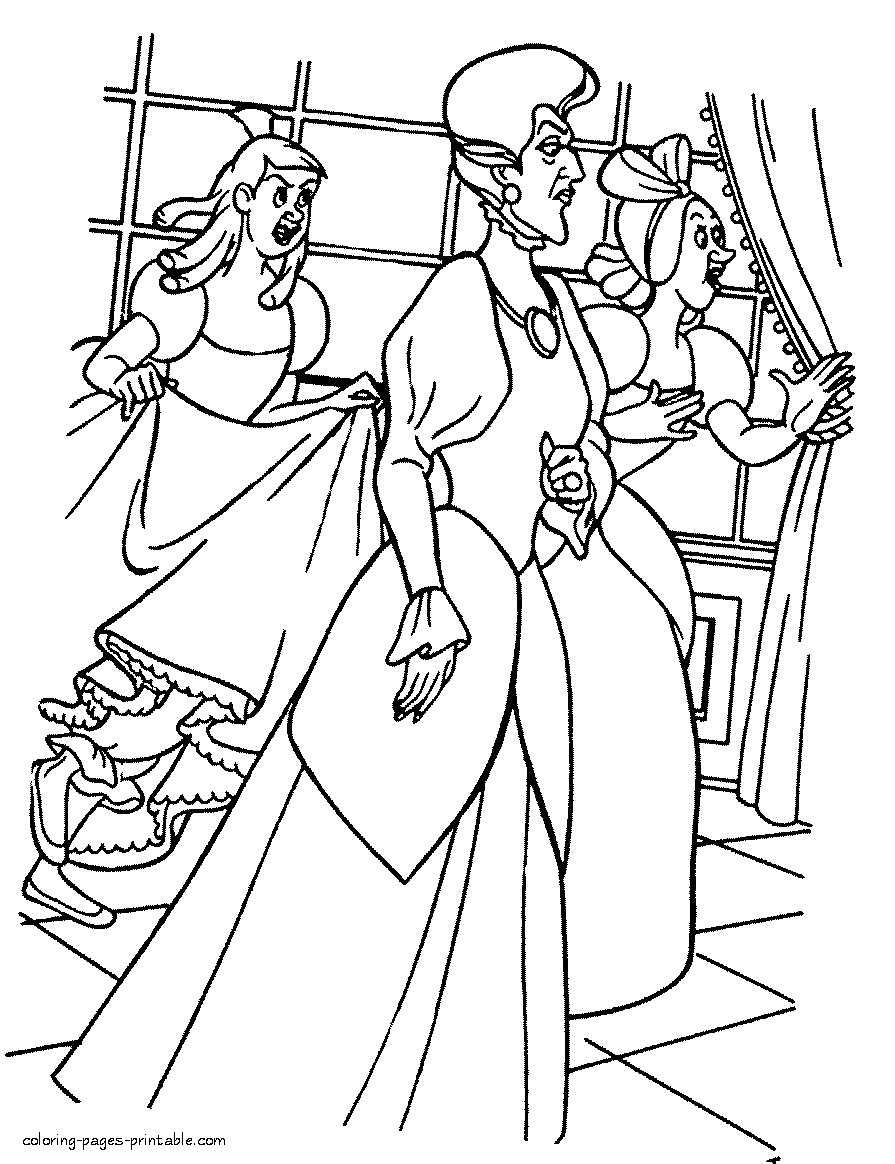 Lady Tremaine coloring page of Cinderella. Villain stepmother