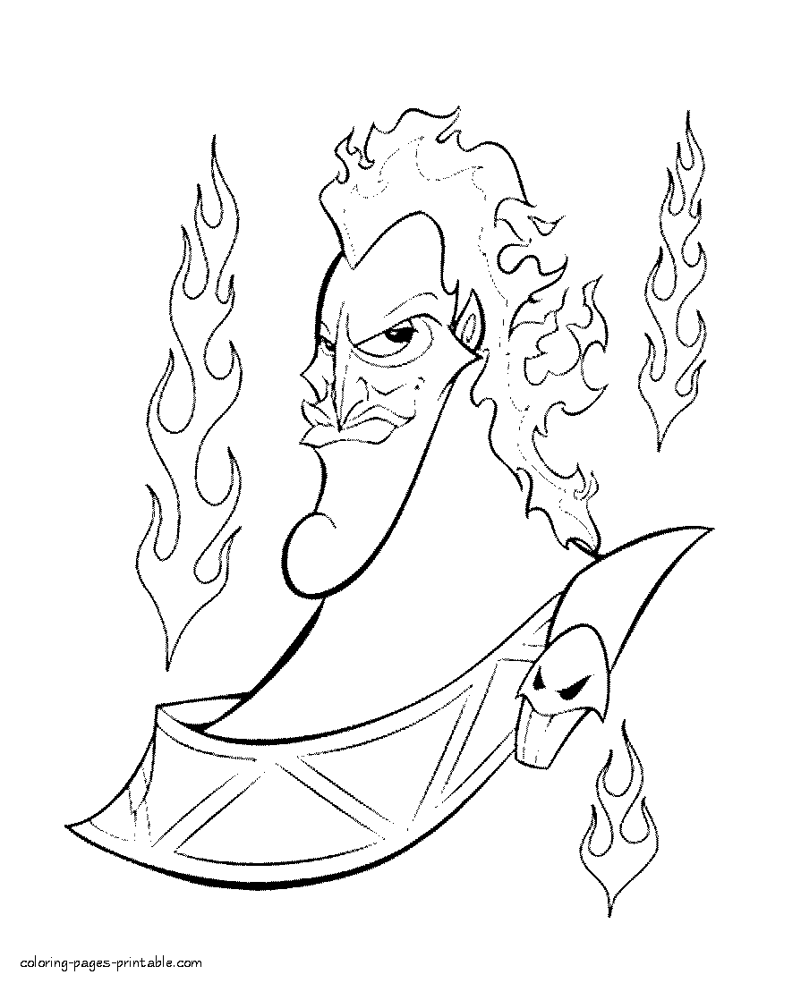 Hades coloring pages for free download. Villains