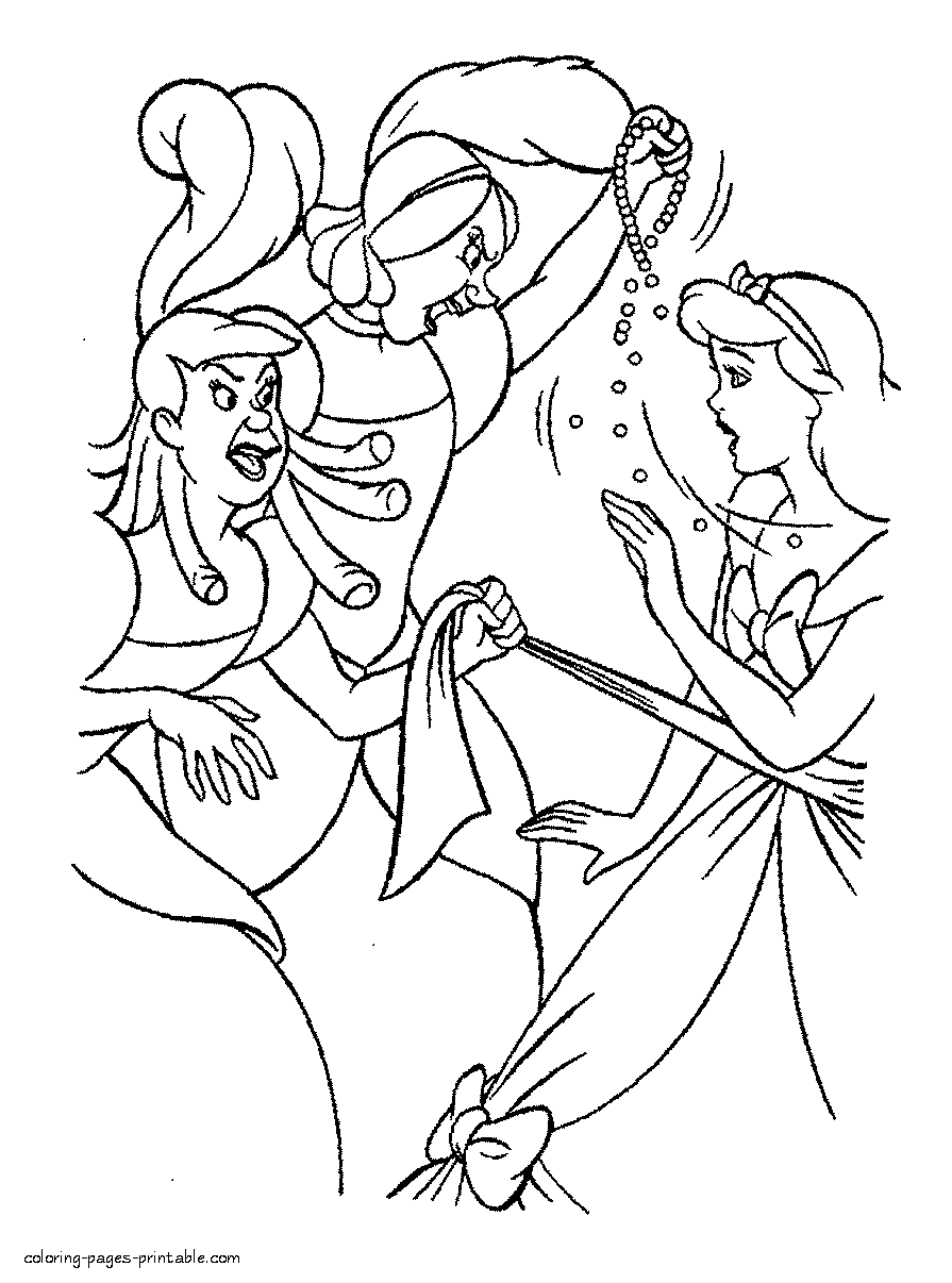 Disney coloring pages. Bad characters of Cinderella cartoon