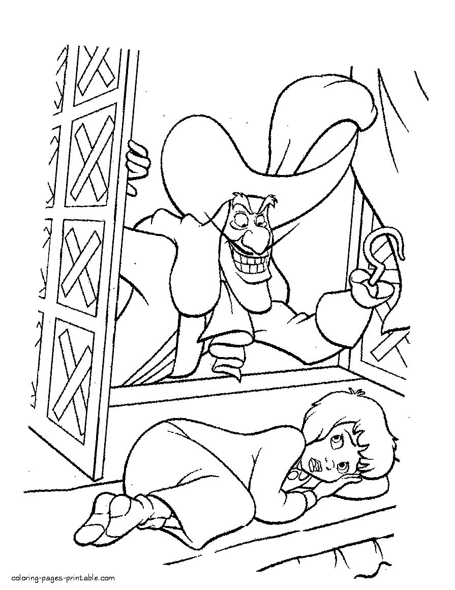 Pirate coloring pages. Disney villains || COLORING-PAGES-PRINTABLE.COM