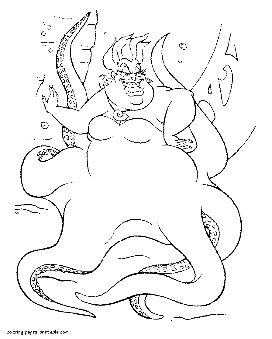 Disney printable coloring pages - Ursula villainess