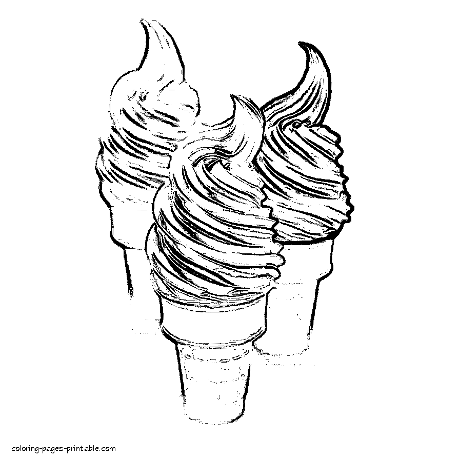 Ice cream coloring pages to print for kids