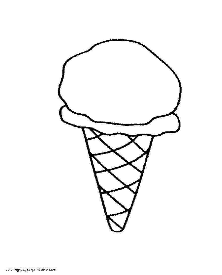 Ice cream scoop coloring page || COLORING-PAGES-PRINTABLE.COM