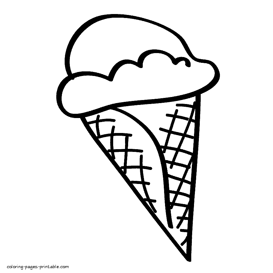 Ice cream cone colouring pages printables