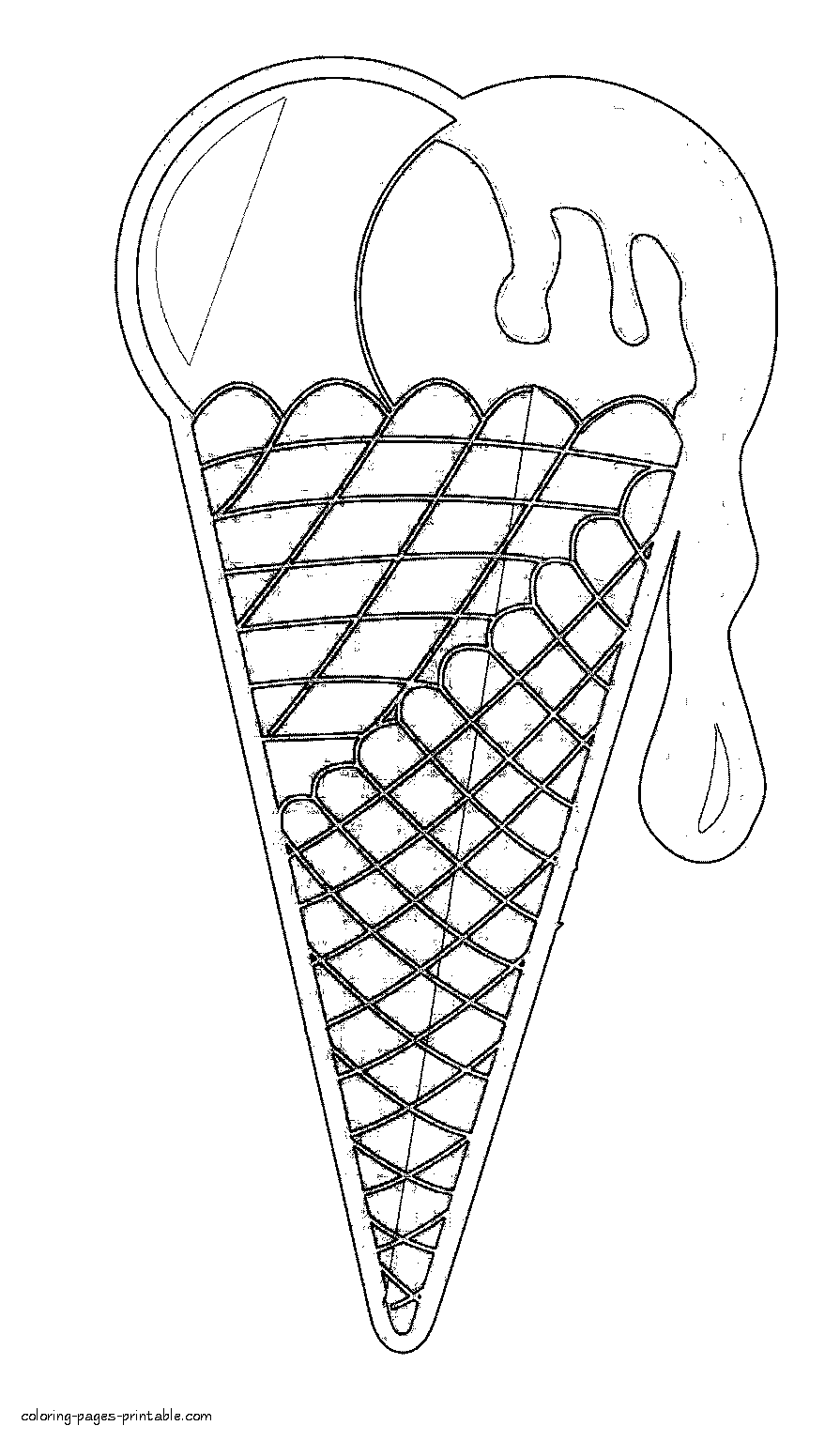 Perfect ice cream cone coloring pages