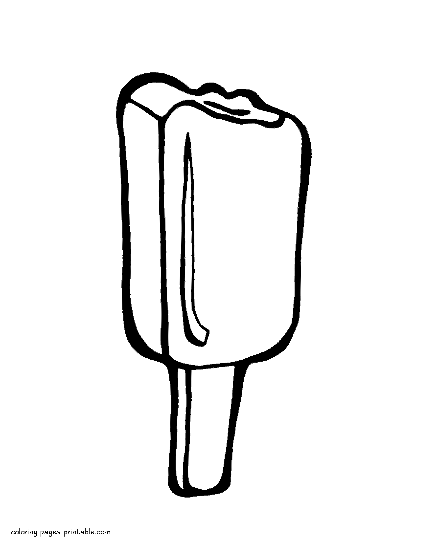 Ice lolly coloring page for kids
