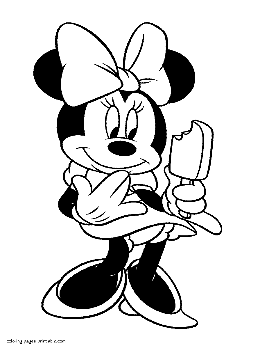 Cartoon ice cream coloring pages. Minnie mouse