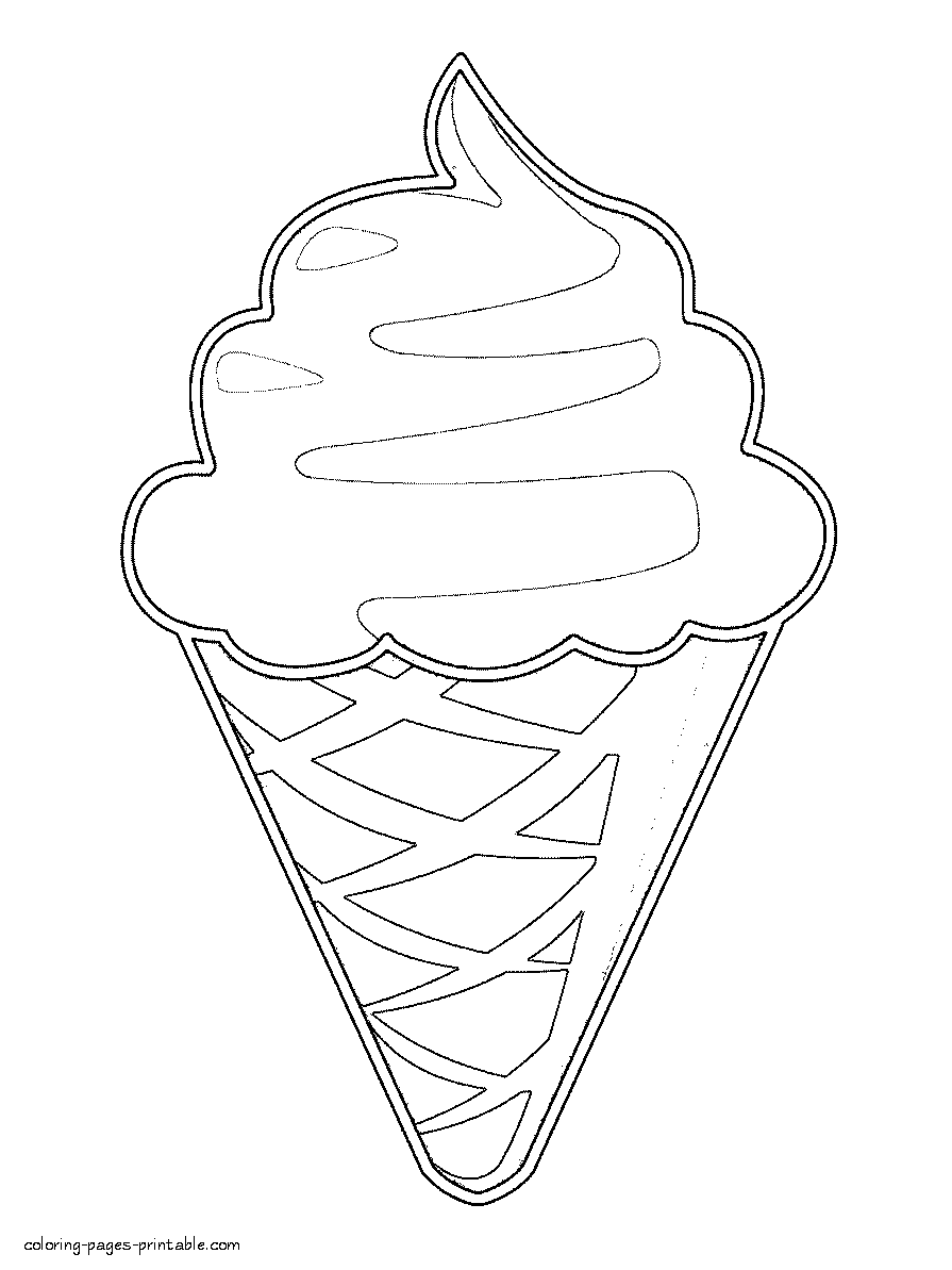 Ice cream cone coloring page for print out