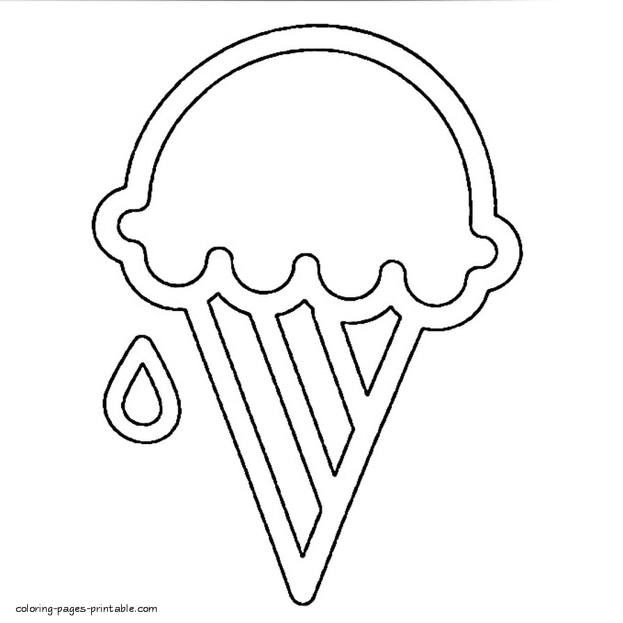 Melting ice cream coloring free page