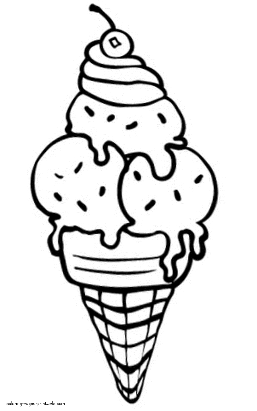 Beautiful ice cream coloring page || COLORING-PAGES-PRINTABLE.COM