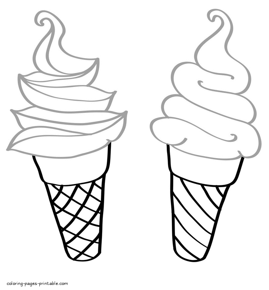 Ice cream coloring page printable