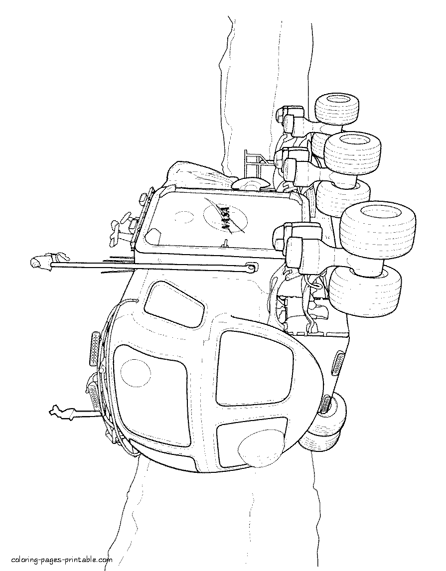 Coloring page of space vehicle to print