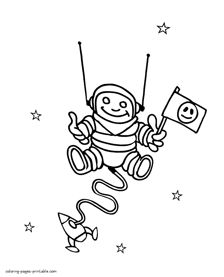 Astronaut coloring book for preschool