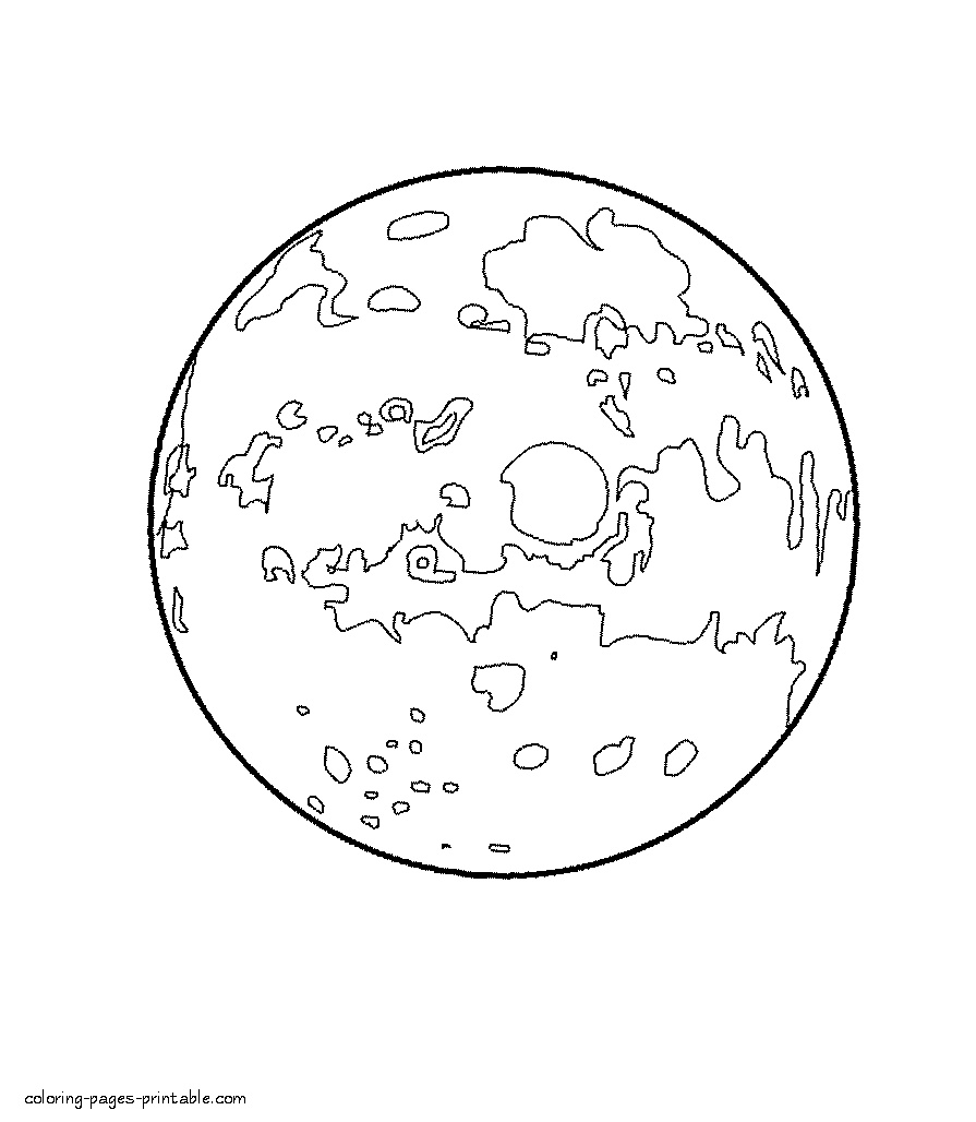 Mars coloring page. Solar system planets