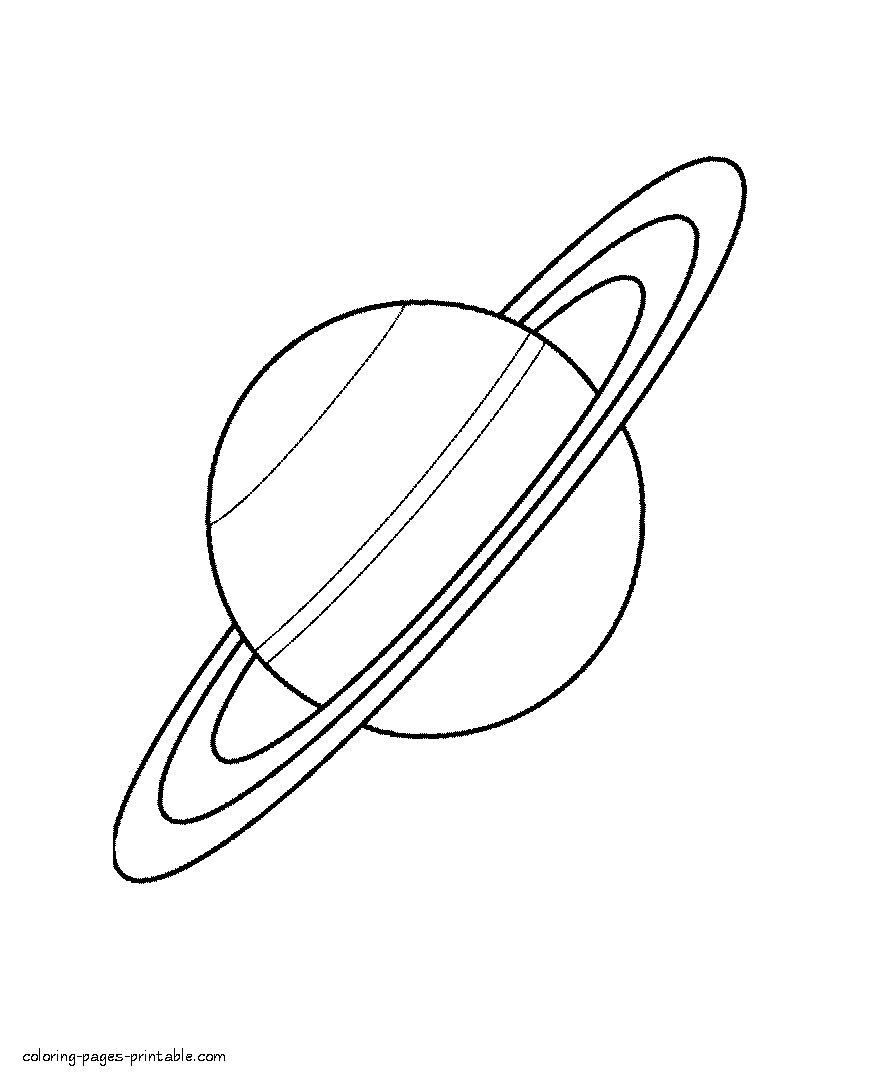 Saturn colouring page for kids || COLORING-PAGES-PRINTABLE.COM
