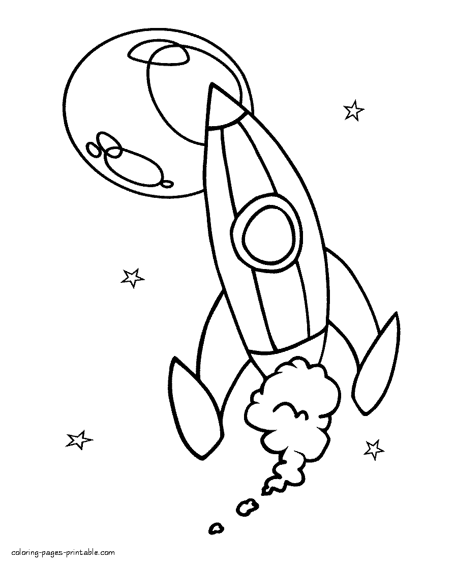 Space colouring sheets for boy