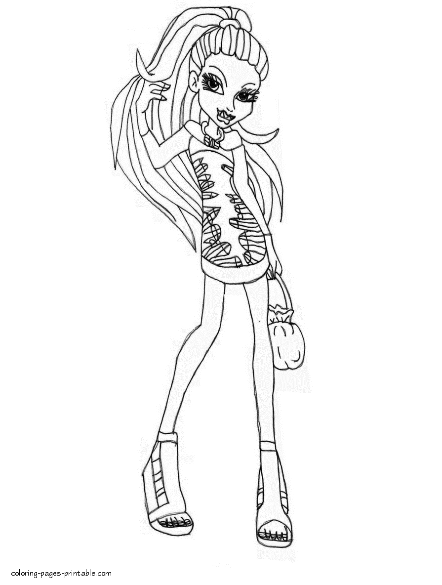 Monster High Printable coloring pages of Abbey Bominable