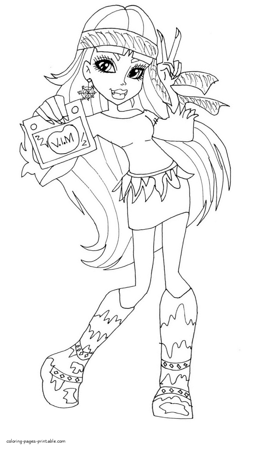 Monster High characters coloring pages to print. Abbey Bominable