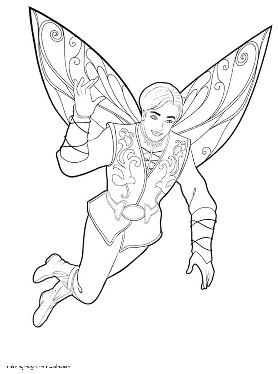Barbie Mariposa coloring pages to print for free