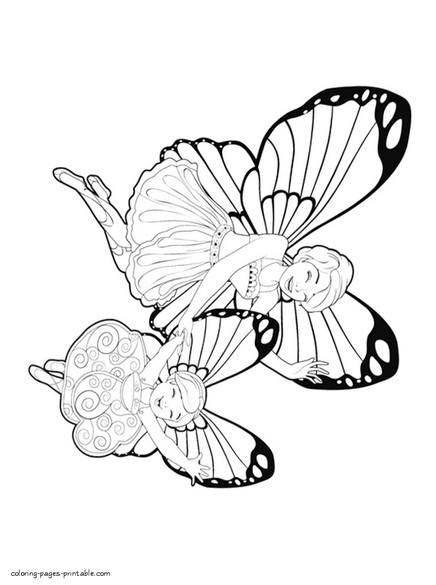 Free Barbie Mariposa and The Fairy Princess coloring pages