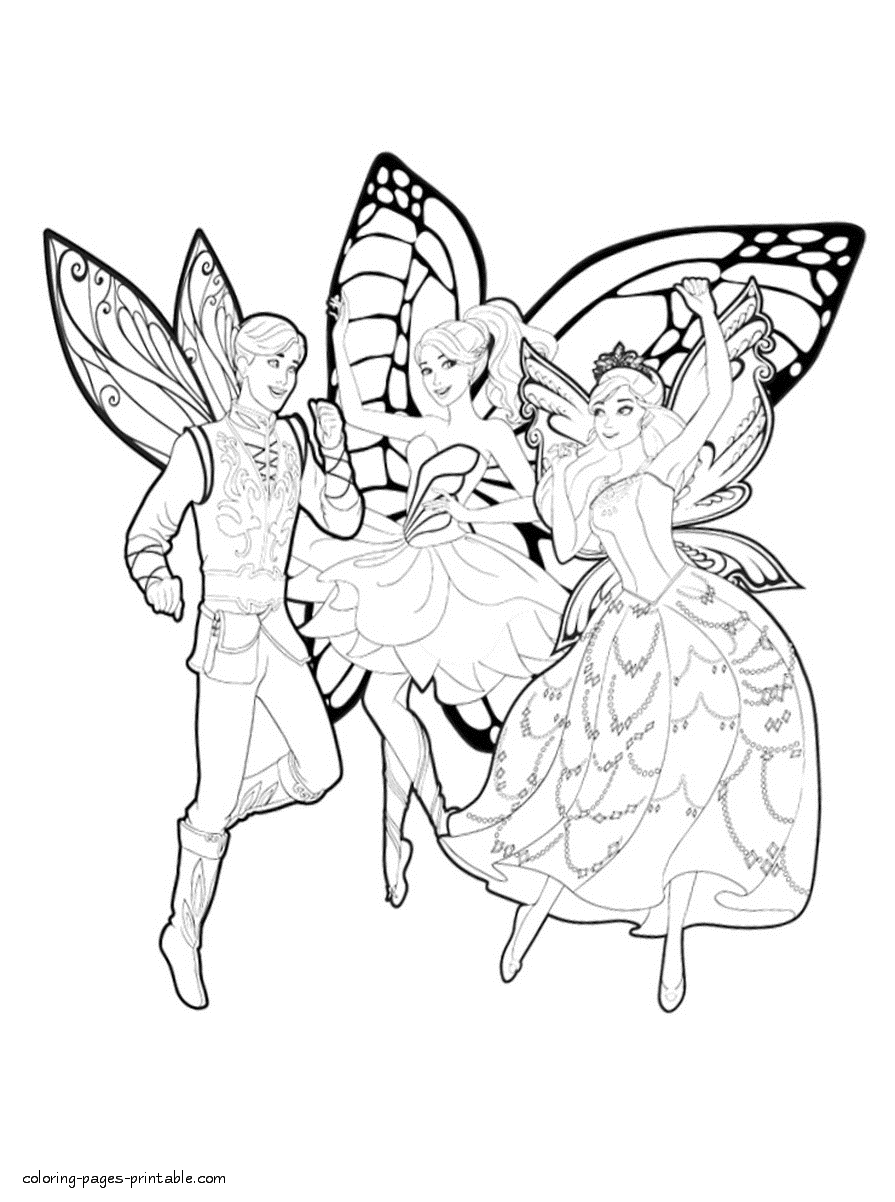Barbie Mariposa coloring pages for girls