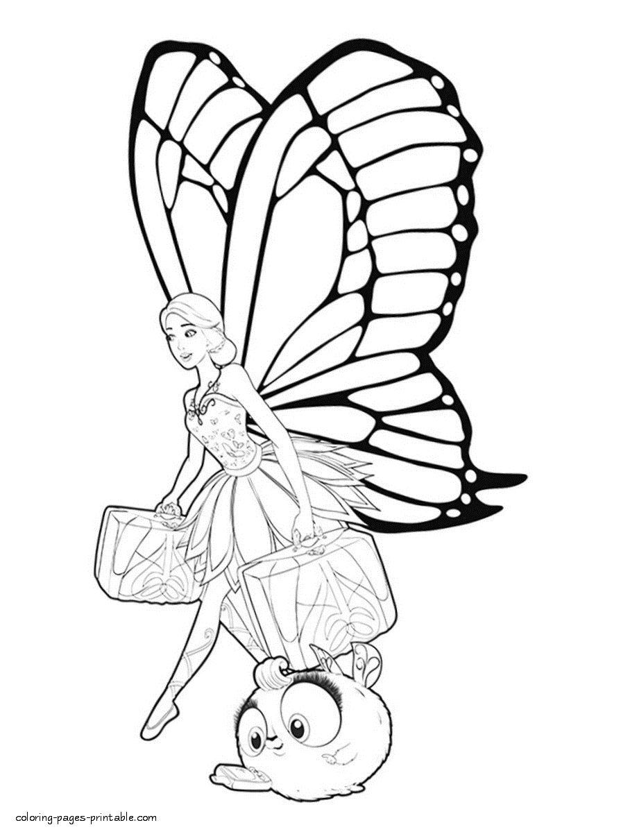 Barbie Mariposa and The Fairy Princess free coloring pages