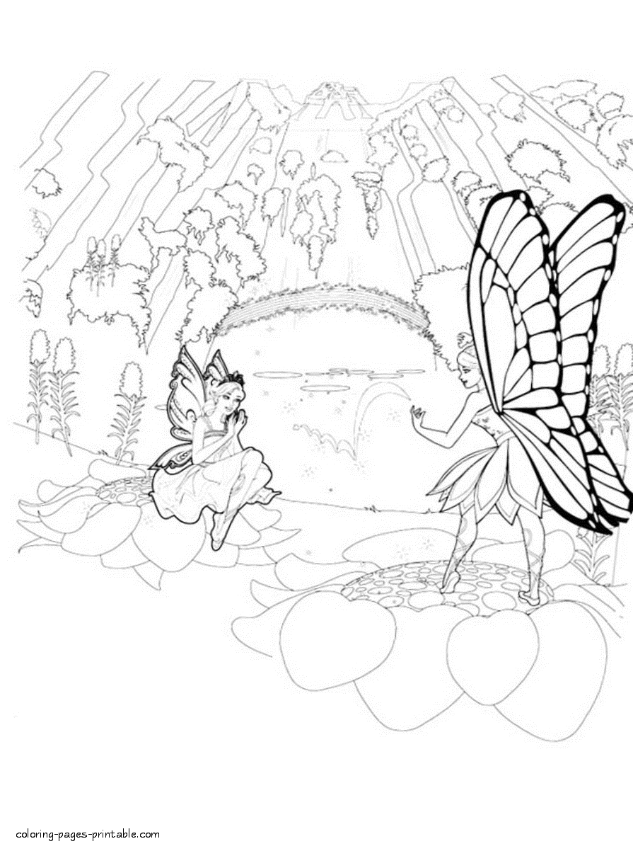 Barbie Mariposa and The Fairy Princess coloring pictures