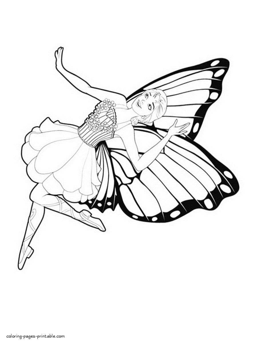 Mariposa and The Fairy Princess coloring pages