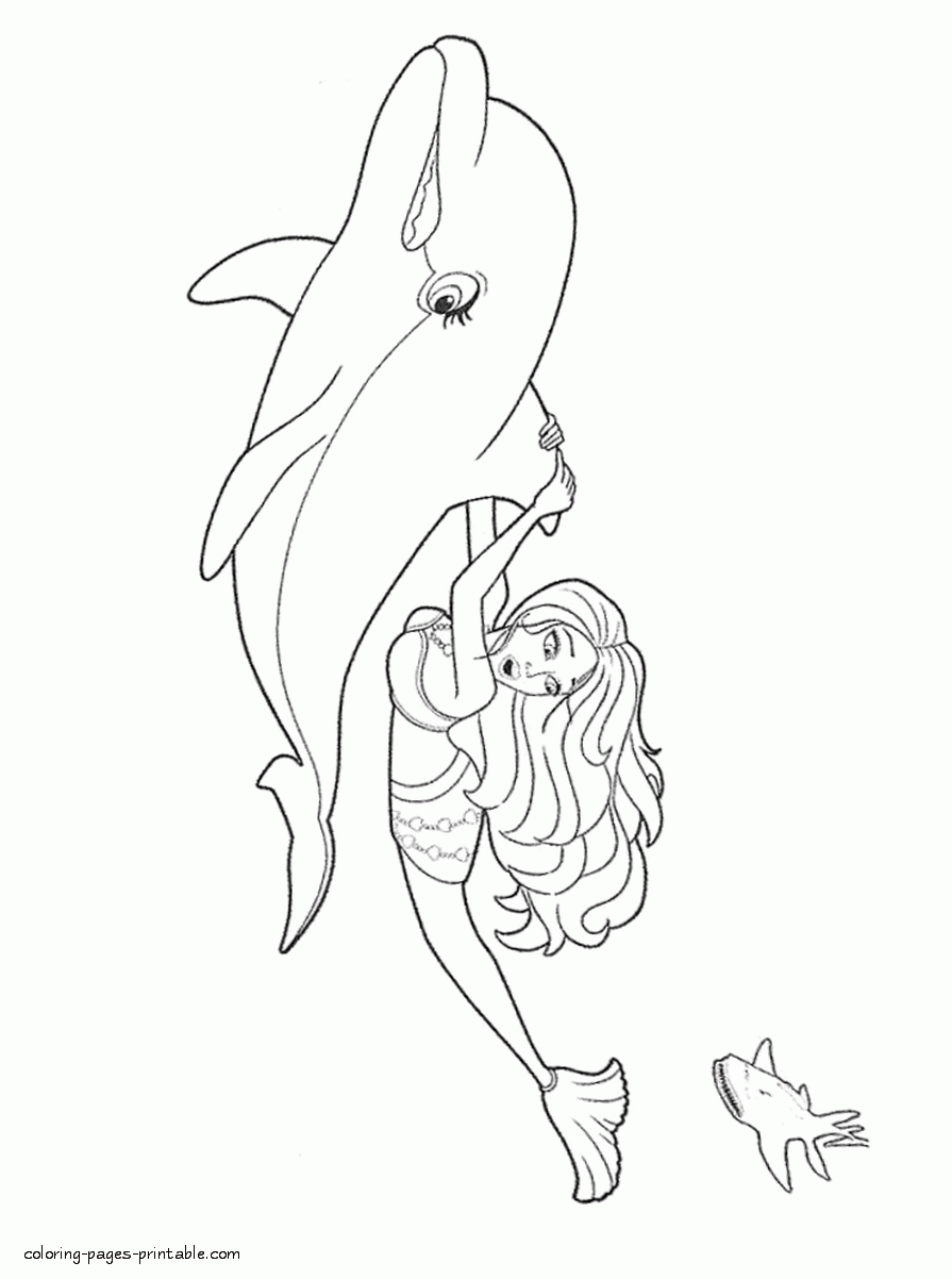 Barbie Mermaid Tale Coloring Sheets 12 Pages