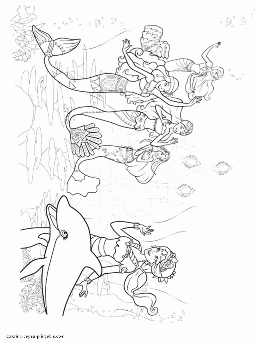 Barbie Mermaid Tale coloring pages. Printables for girls