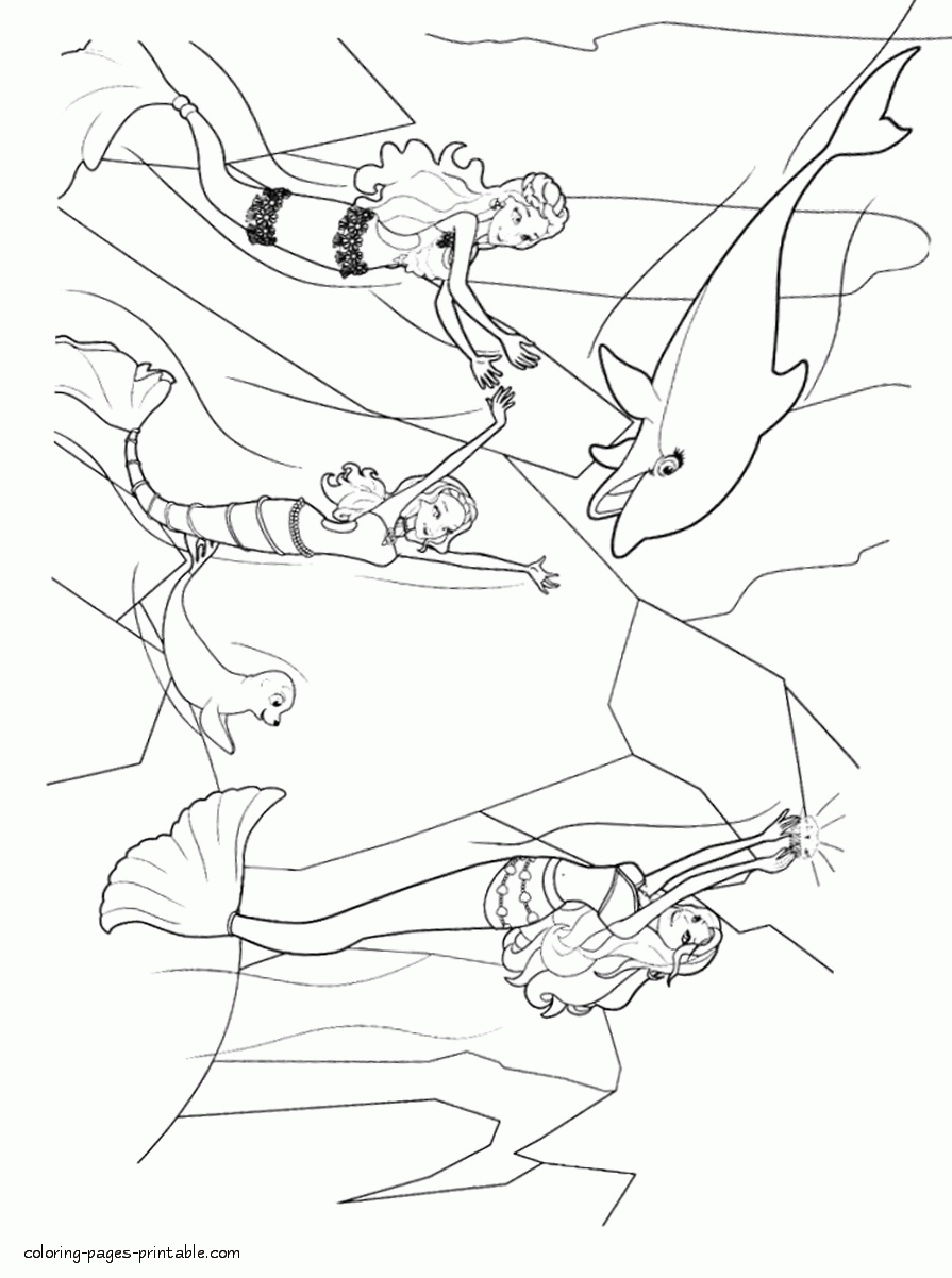 Barbie in a Mermaid Tale doll coloring pages for girls