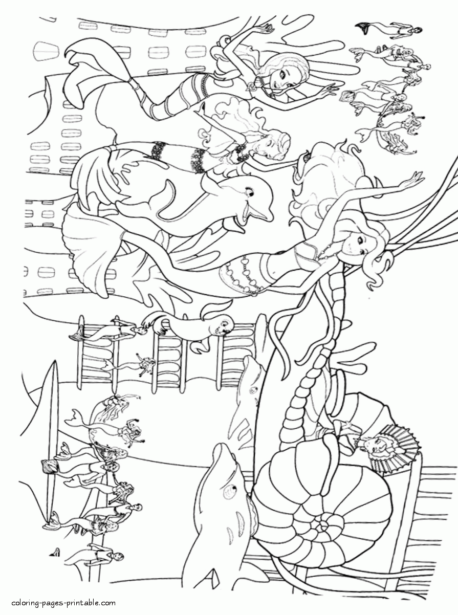 A Mermaid Tale. Barbie coloring pages