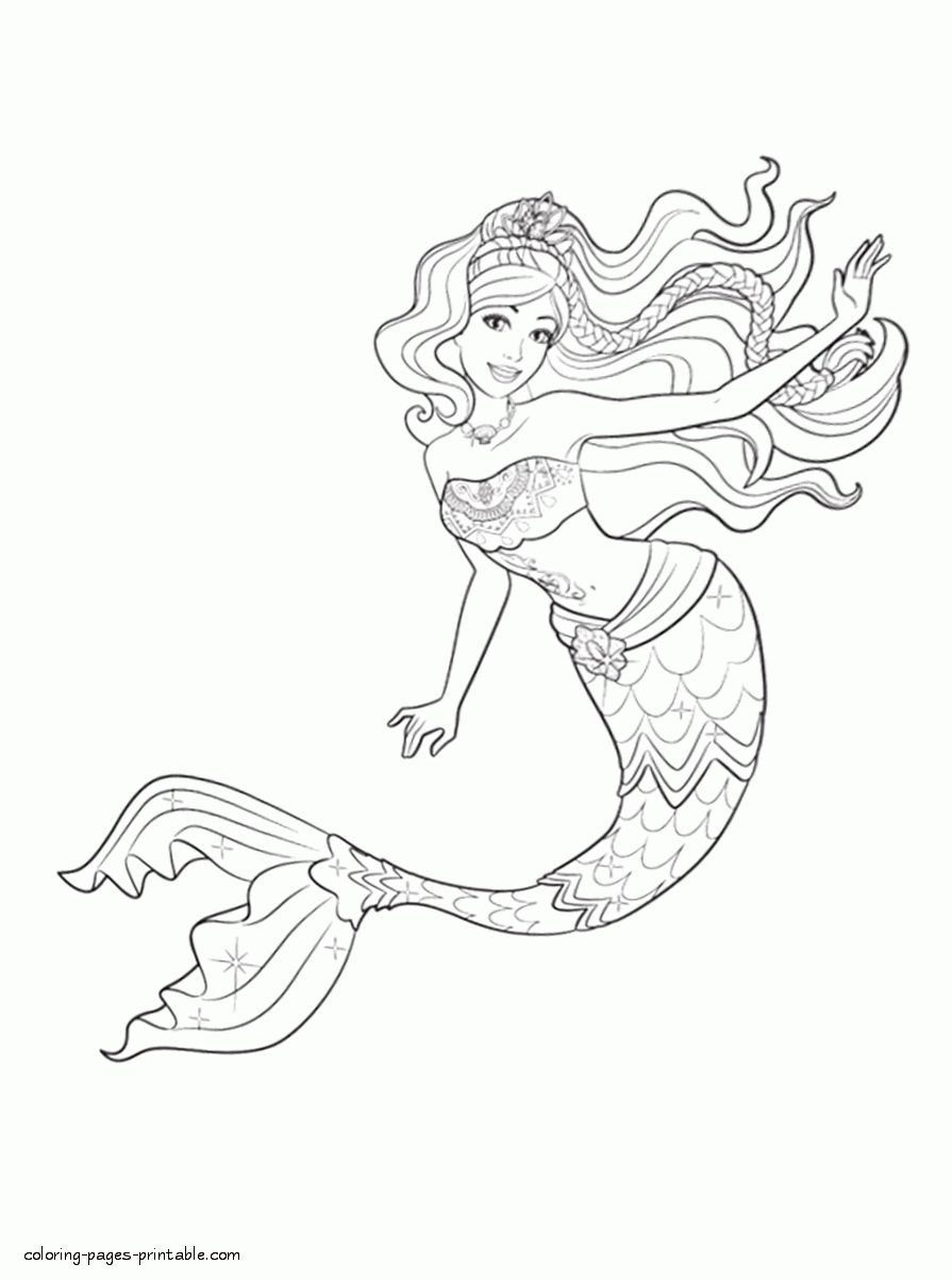 Barbie in a Mermaid Tale coloring pages for free 6 || COLORING-PAGES