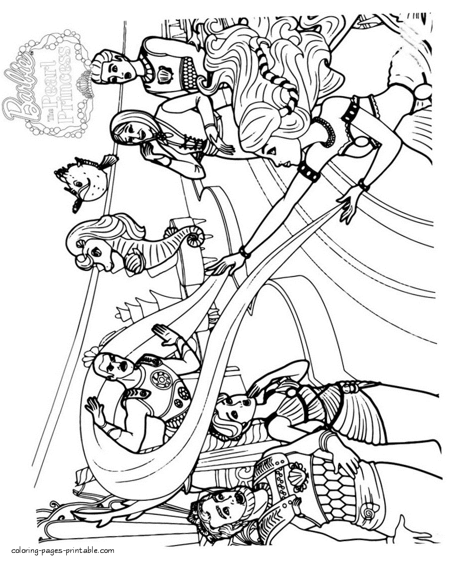 Coloring pages to print out. Barbie The Pearl Princess
