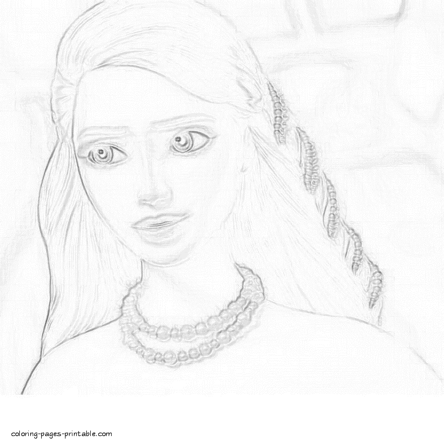 Free colouring pages book. Barbie The Pearl Princess