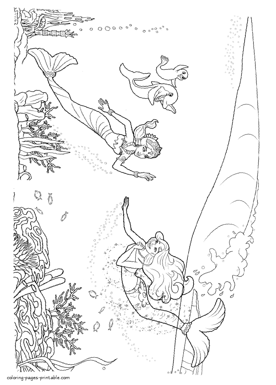 Barbie Pearl Princess coloring pages to download for free
