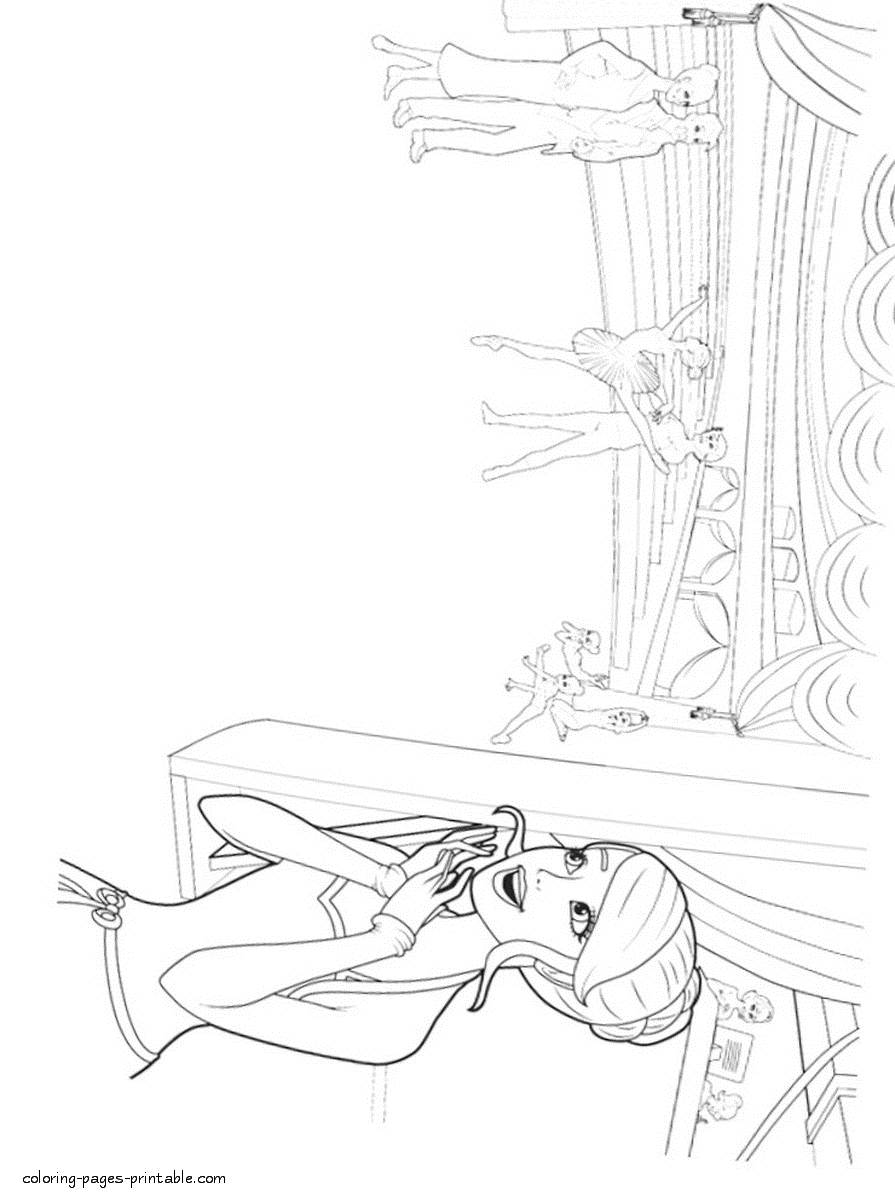 Barbie in The Pink Shoes coloring pages to print out