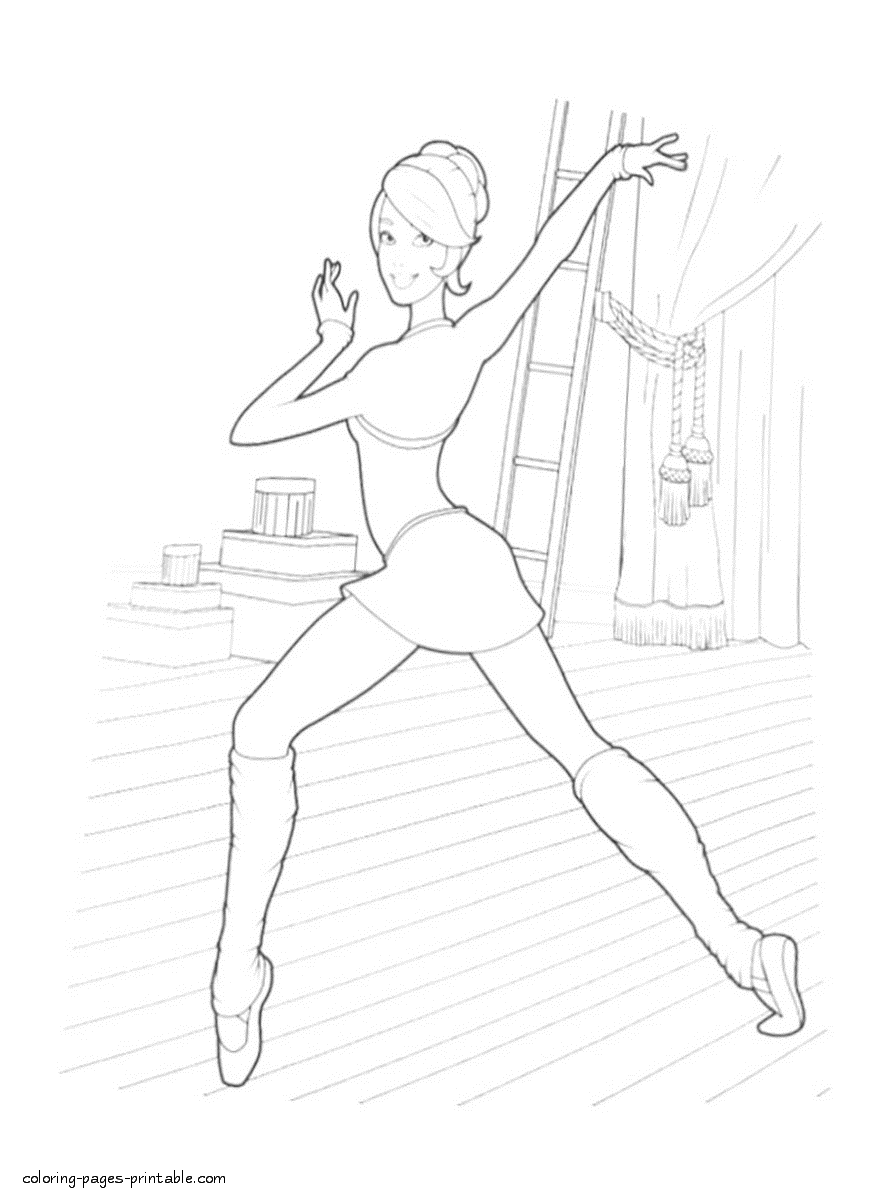 Free Barbie in The Pink Shoes coloring pages