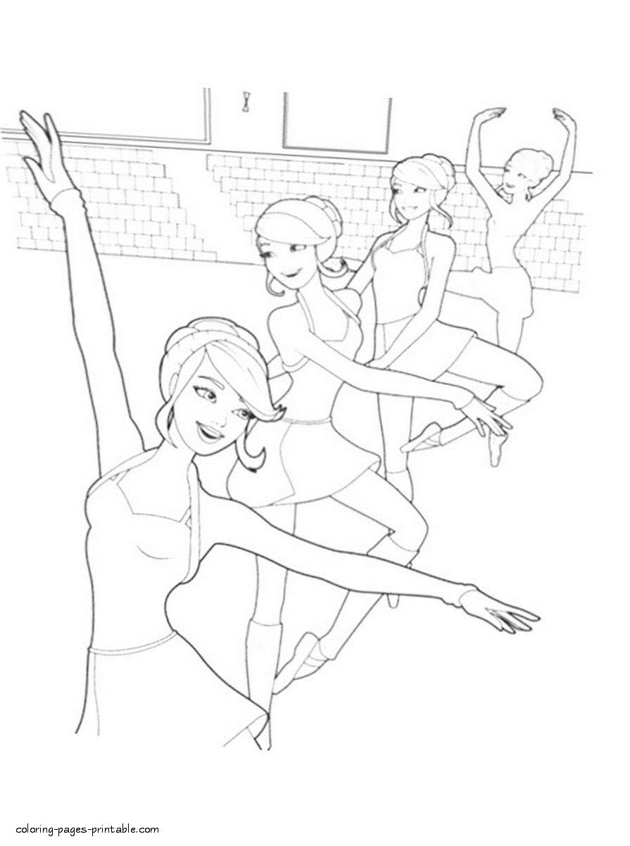 Barbie in The Pink Shoes printable coloring pages