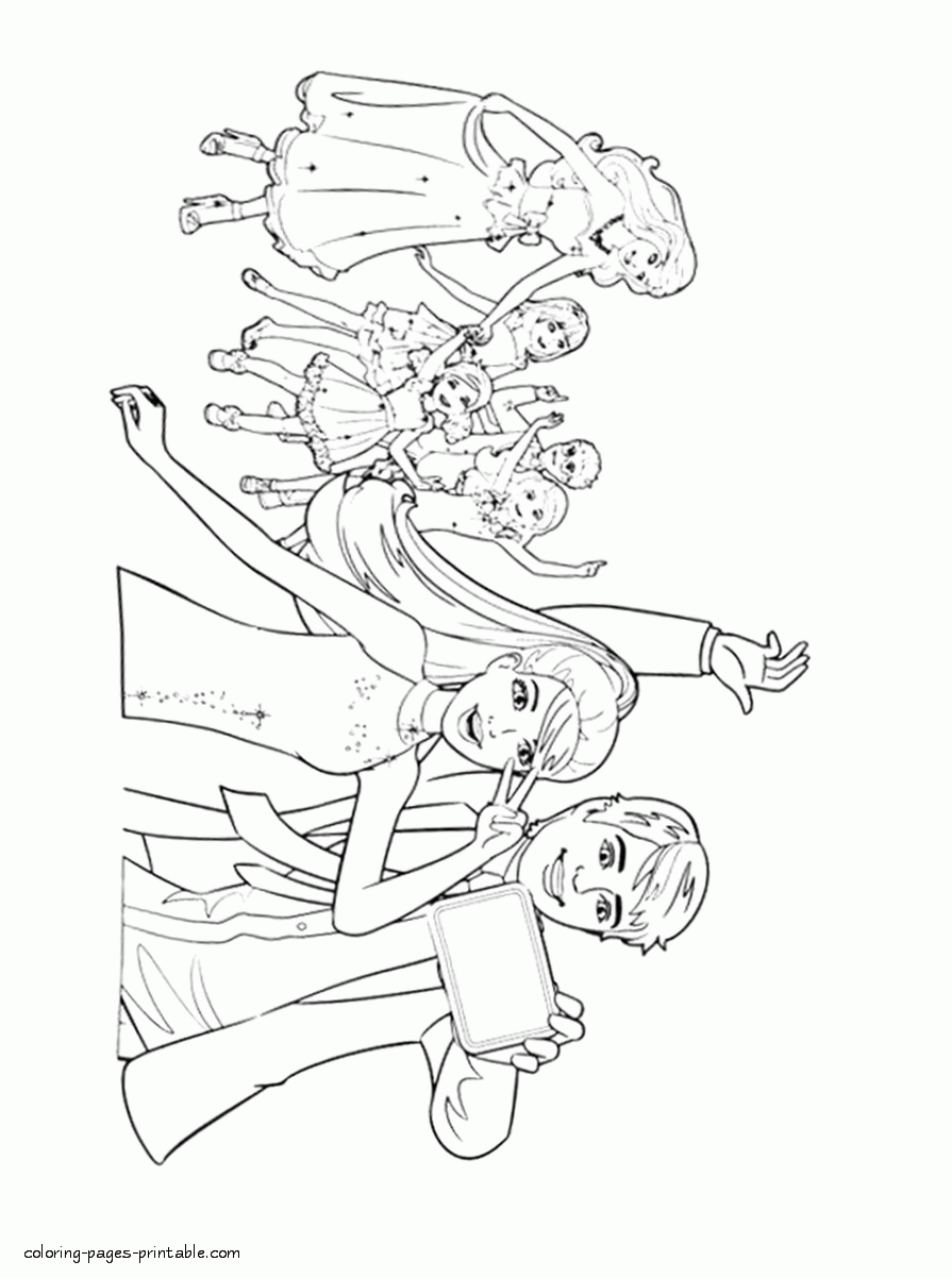 Free Barbie coloring pages. Pony Tale